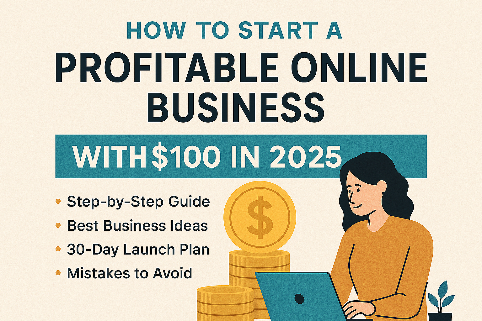 How to Start a Profitable Online Business with $100 in 2025